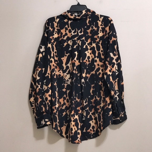 Topshop animal print shirt in multi size 8 - Picture 6 of 8